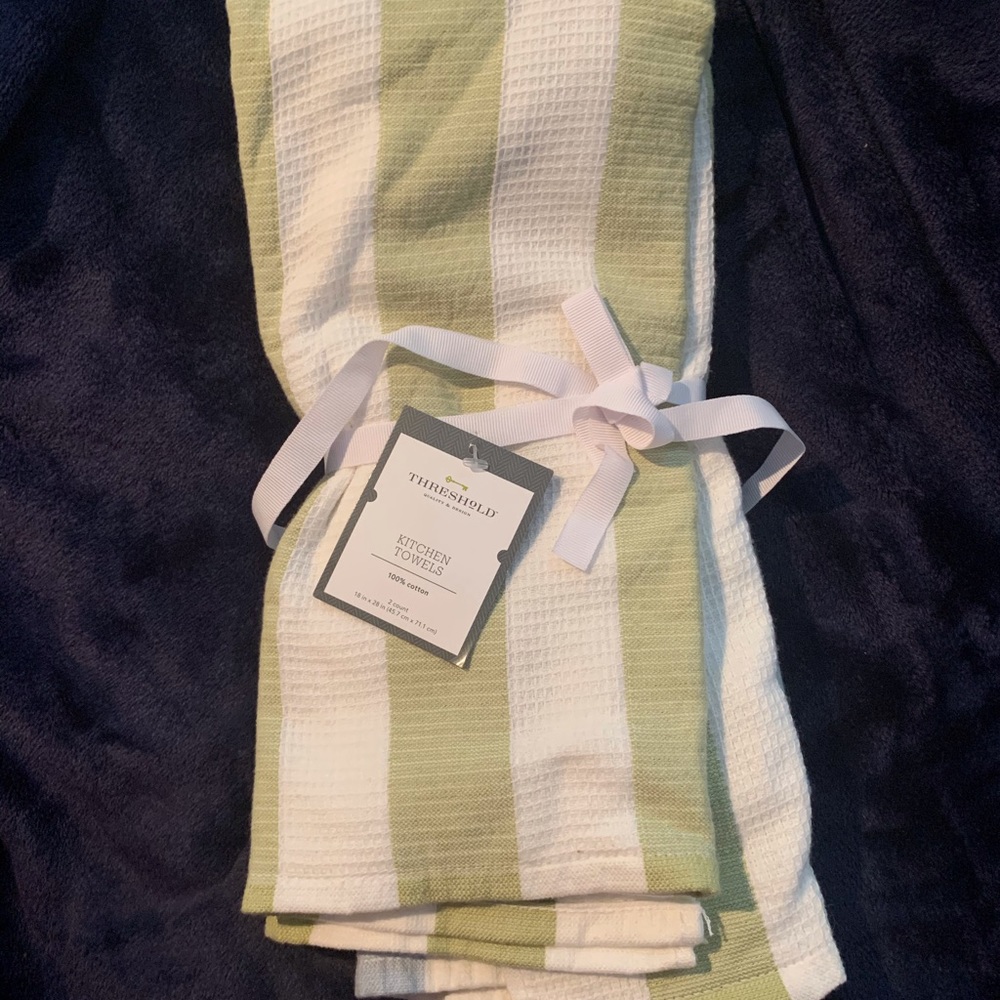 2 pk Striped Kitchen Towels - Threshold